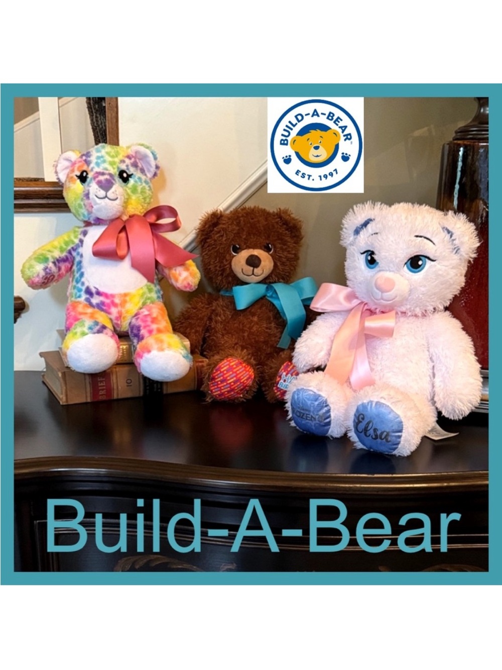 🐻Build-A-Bear Plush Bear Set - Birthday, Elsa, Cheetah Rainbow